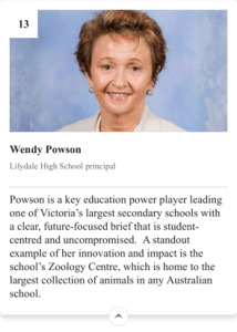 Victorian Education Leader: Wendy Powson’s Recognition